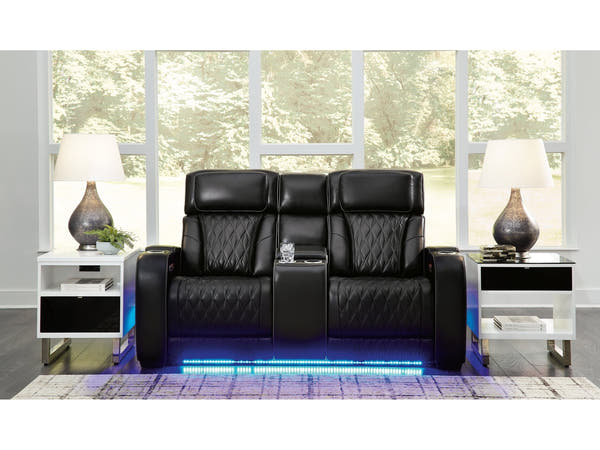 Boyington Black Power Reclining Sofa and Recliner