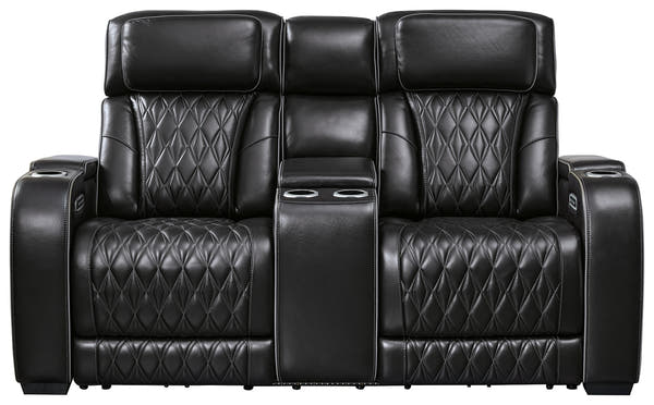 Boyington Black Power Reclining Sofa and Recliner