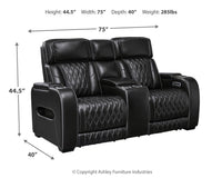 Boyington Black Power Reclining Loveseat with Console