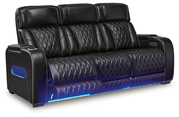 Boyington Black Power Reclining Sofa, Loveseat and Recliner