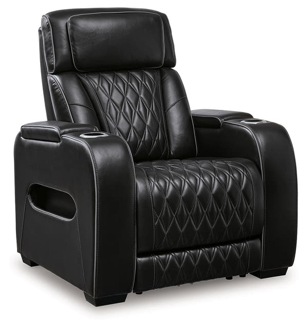 Boyington Black Power Reclining Sofa, Loveseat and Recliner