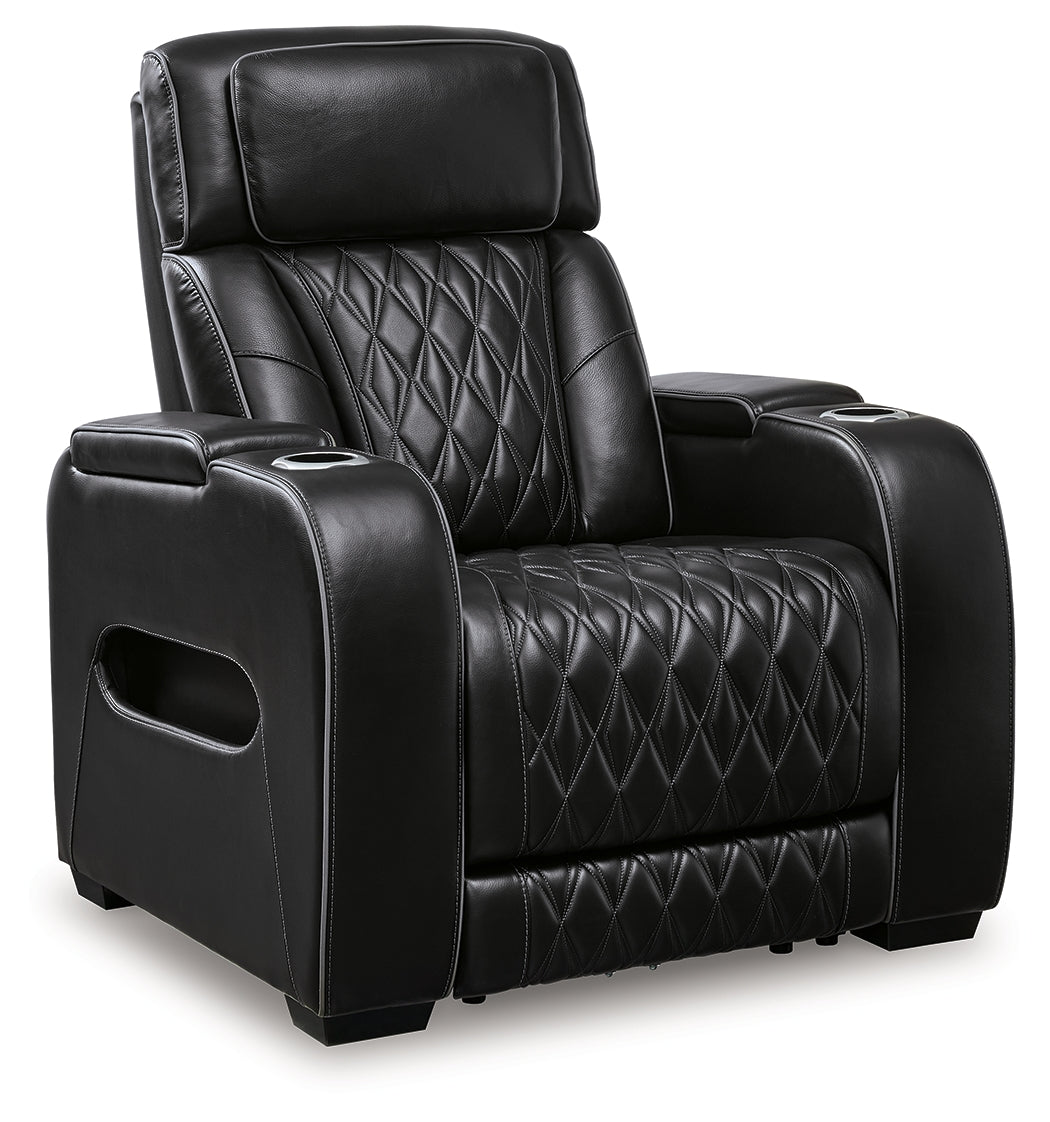 Boyington Black Power Reclining Sofa, Loveseat and Recliner