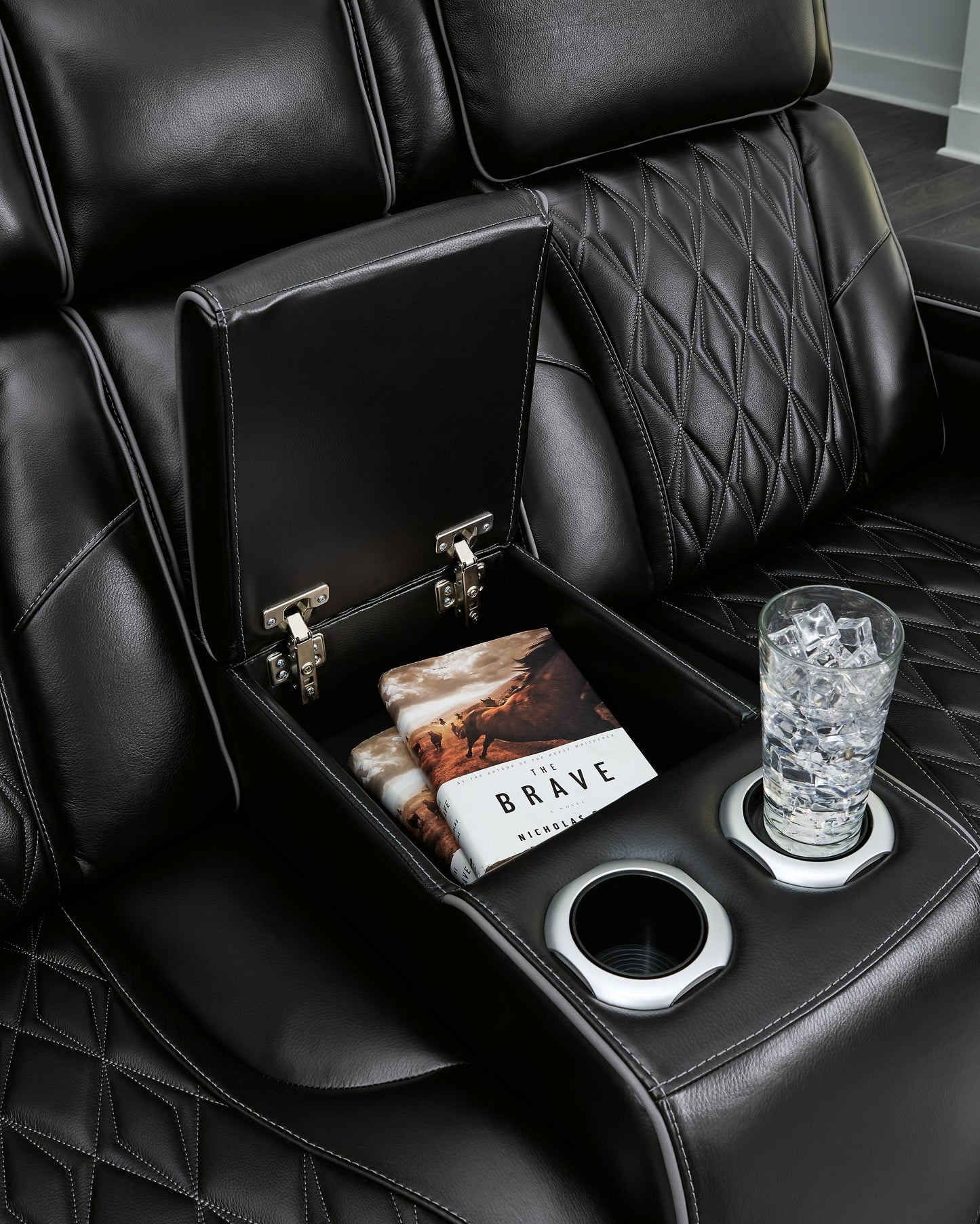 Boyington Black Power Reclining Sofa, Loveseat and Recliner