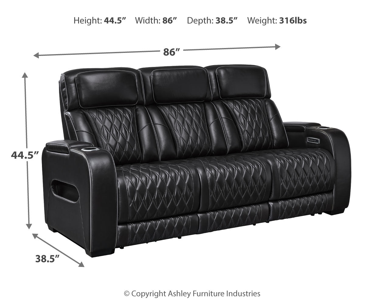 Boyington Power Reclining Sofa with Adjustable Headrest