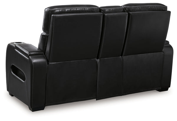 Boyington Black Power Reclining Sofa and Loveseat