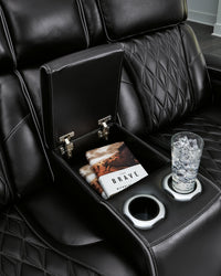 Boyington Black Power Reclining Sofa and Loveseat