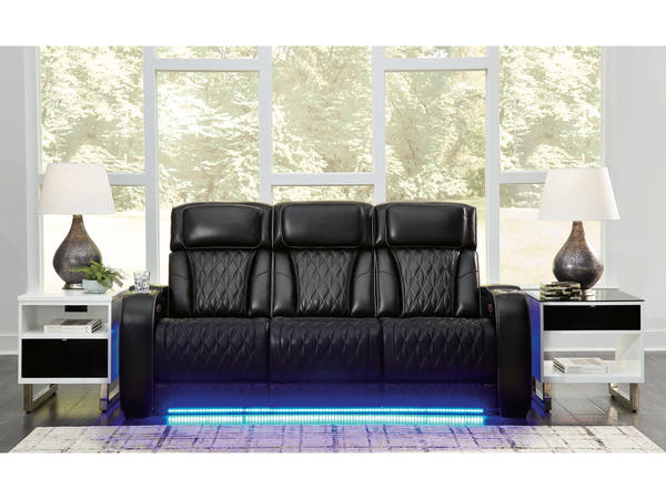 Boyington Black Power Reclining Sofa and Loveseat