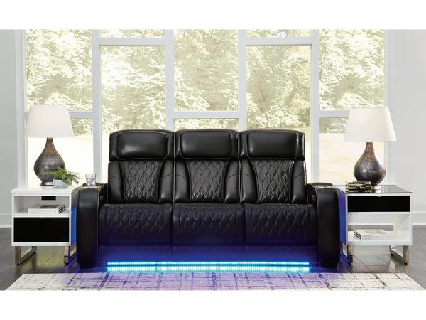 Boyington Black Power Reclining Sofa and Loveseat