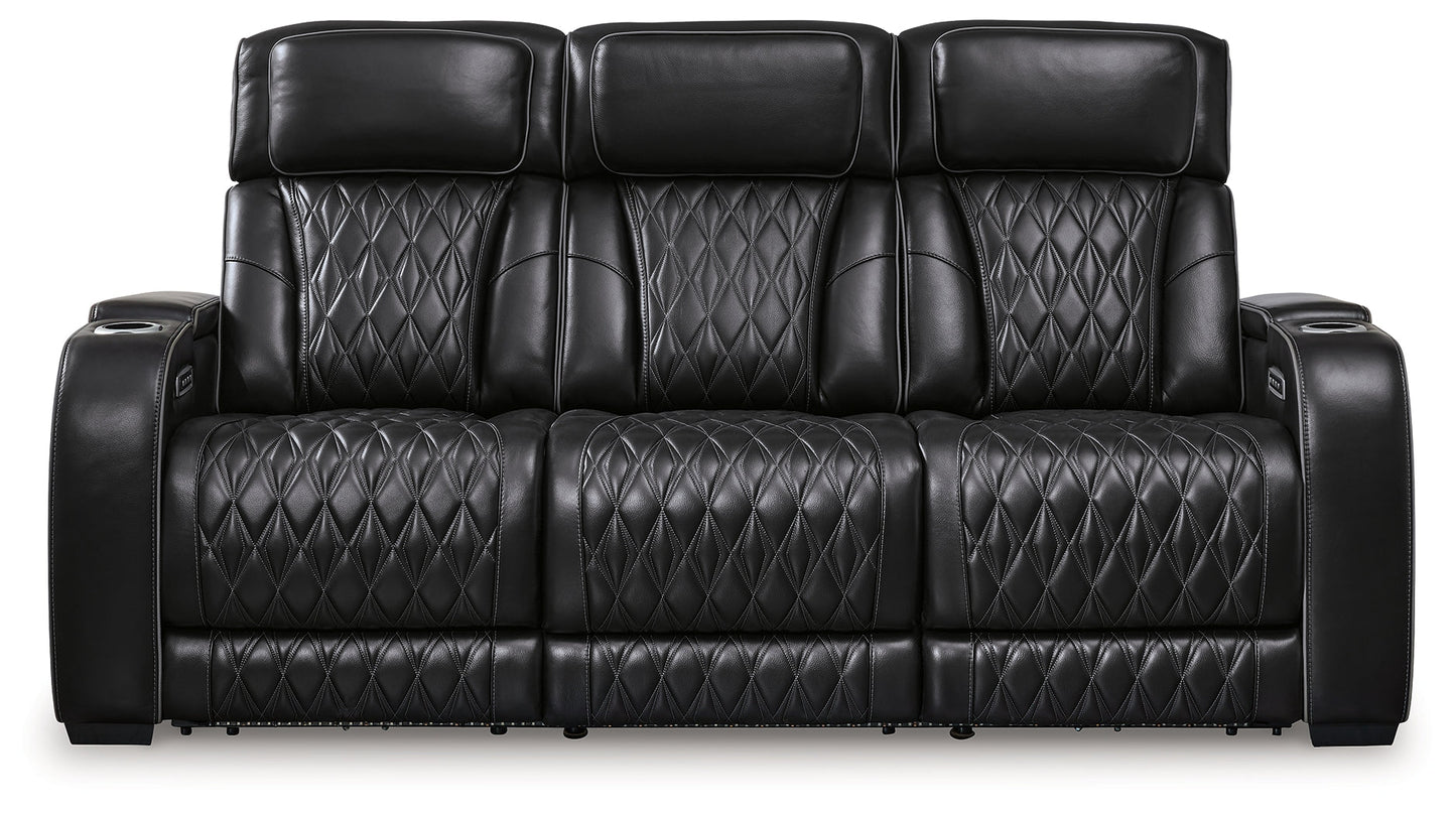 Boyington Black Power Reclining Sofa and Loveseat