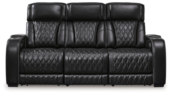 Boyington Black Power Reclining Sofa and Loveseat