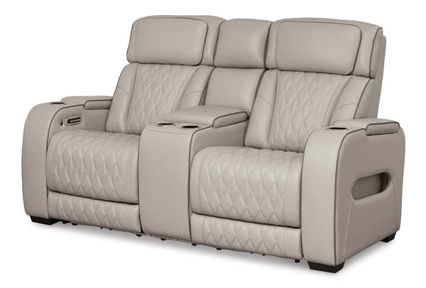 PWR REC LOVESEAT/CON/ADJ/Boyington/Gray