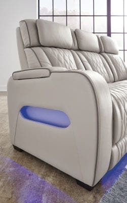Boyington Gray Power Reclining Sofa and Loveseat
