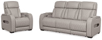 Boyington Gray Power Reclining Sofa and Recliner