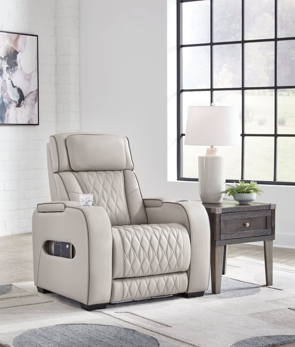 Boyington Gray Power Reclining Sofa and Recliner