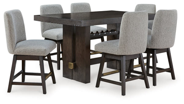Burkhaus Counter Height Dining Table and 6 Barstools