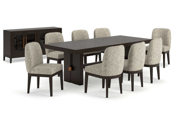 Burkhaus Dark Brown Dining Room Set / 10 pc (8 side chairs)