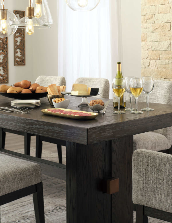 Burkhaus Dark Brown Dining Room Set / 7pc (4 side chairs)
