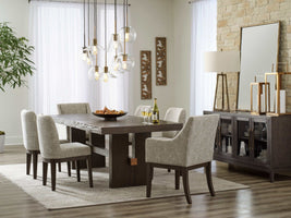 Burkhaus Dark Brown Dining Room Set / 7pc (4 side chairs)