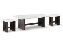 Burkhaus White Coffee Table and 2 Ends