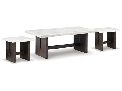 Burkhaus White Coffee Table and 2 Ends