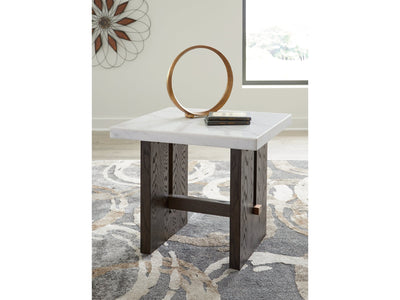 Burkhaus White/Dark Brown End Table
