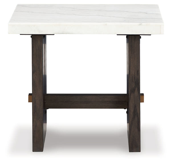 Burkhaus White/Dark Brown End Table