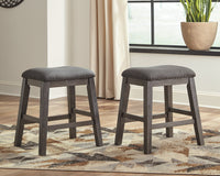 Caitbrook Gray Counter Height Dining Table and 4 Barstools (2 Chairs + 2 Stools)