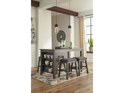 Caitbrook Gray Counter Height Dining Table and 4 Barstools (4 Stools)