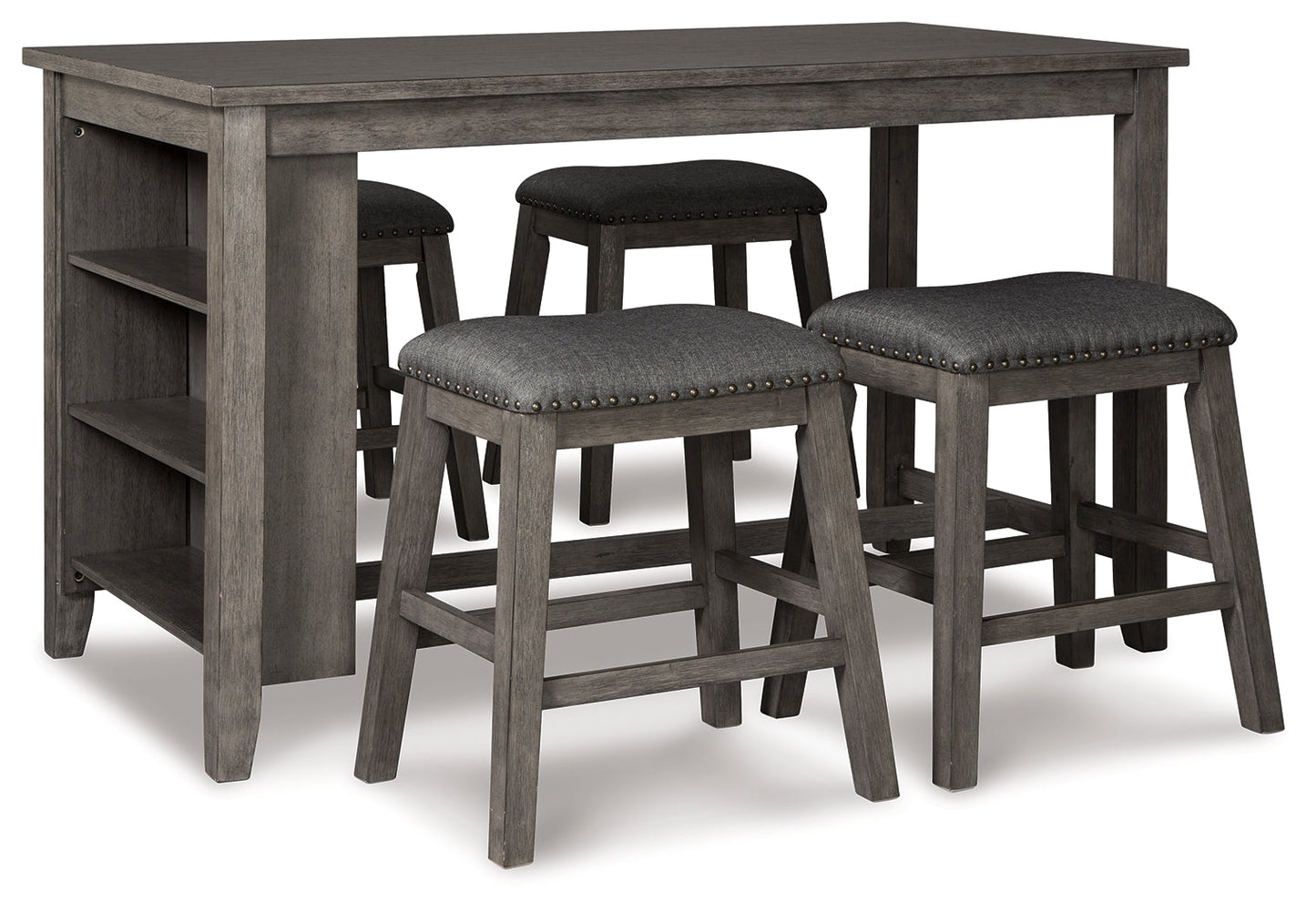 Caitbrook Gray Counter Height Dining Table and 4 Barstools (4 Stools)