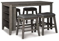 Caitbrook Gray Counter Height Dining Table and 4 Barstools (4 Stools)