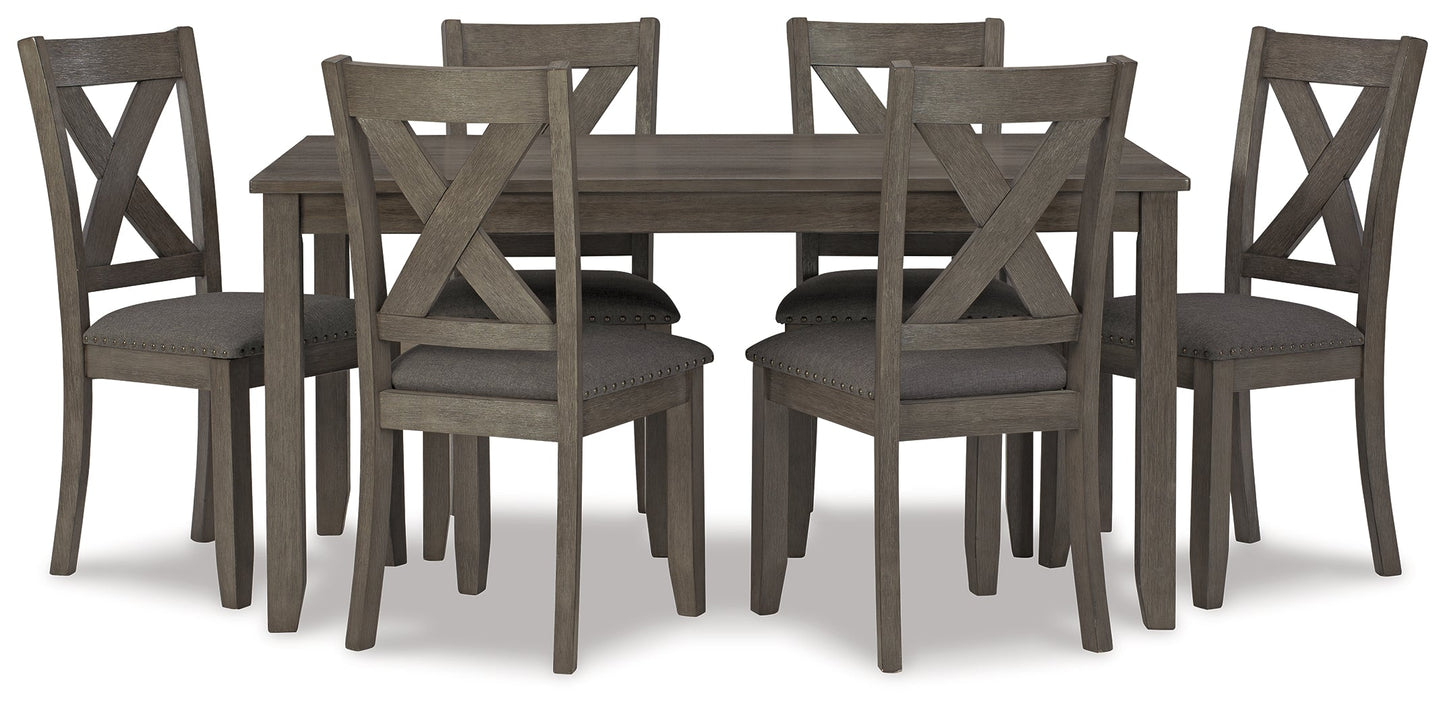Caitbrook Gray Dining Room Set / (Set of 7)