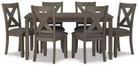 Caitbrook Gray Dining Room Set / (Set of 7)