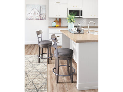 Caitbrook Gray Swivel Bar Height Bar Chair / 1pc