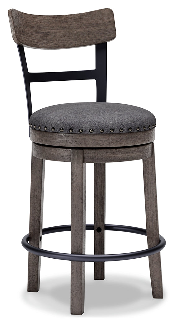 Caitbrook Gray Swivel Bar Height Bar Chair / 1pc