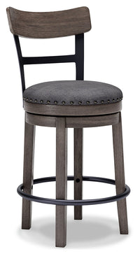 Caitbrook Gray Swivel Bar Height Bar Chair / 1pc