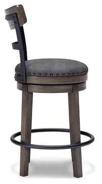 Caitbrook Gray Swivel Bar Height Bar Chair / 1pc