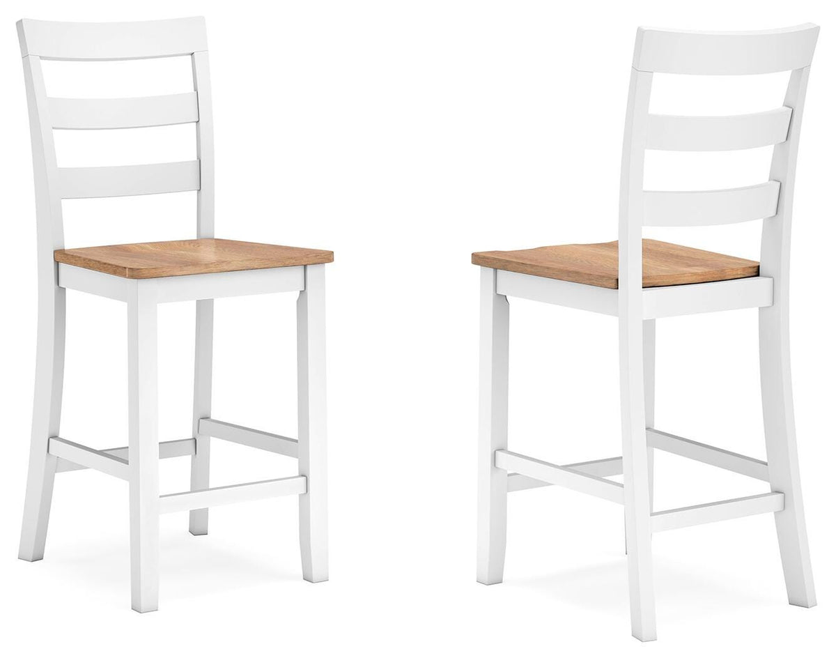 Gesthaven Natural/White Counter Height Barstool (Set of 2)