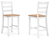 Gesthaven Natural/White Counter Height Barstool (Set of 2)