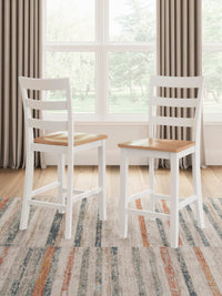 Gesthaven Natural/White Counter Height Barstool (Set of 2)