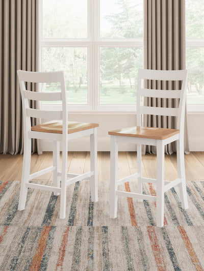 Gesthaven Natural/White Counter Height Barstool (Set of 2)