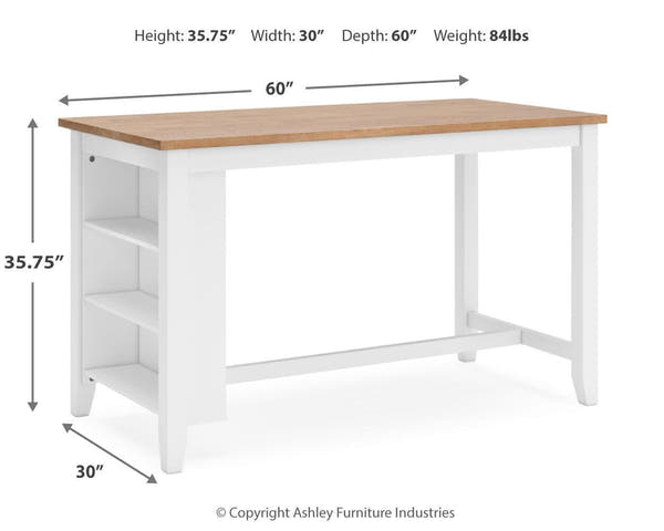 Gesthaven Natural/White Counter Height Dining Table