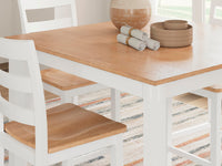 Gesthaven Natural/White Counter Height Dining Table and 4 Barstools (Set of 5)