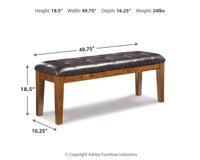 Ralene Medium Brown Upholstered Dining Bench