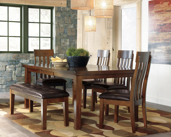 Ralene Medium Brown Upholstered Dining Bench