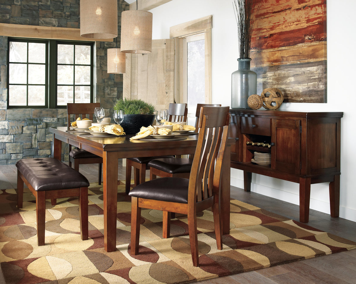 Ralene Medium Brown Upholstered Dining Bench