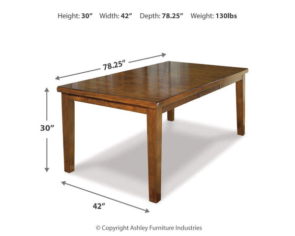 Ralene Medium Brown Extendable Dining Table