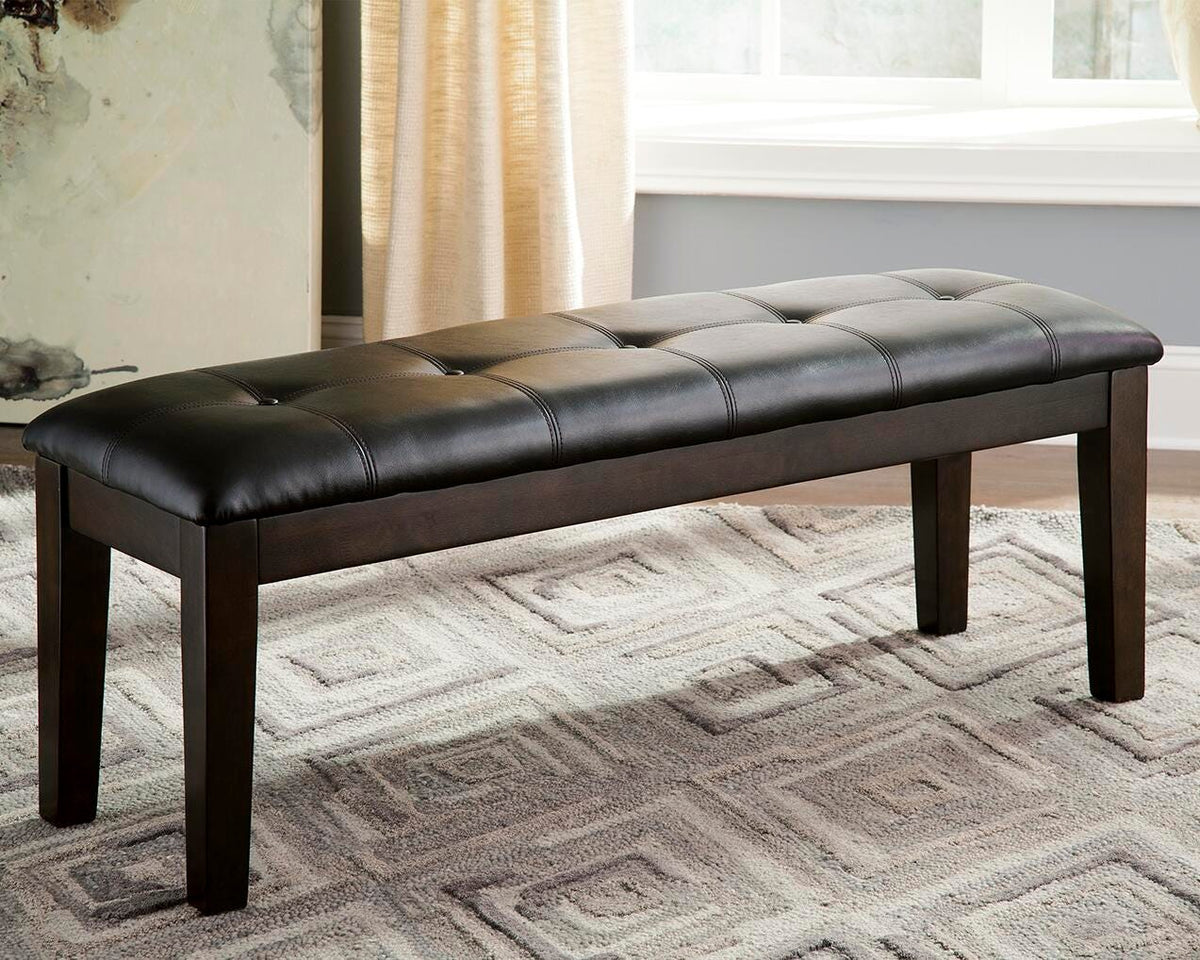 Haddigan Dark Brown Upholstered Dining Bench