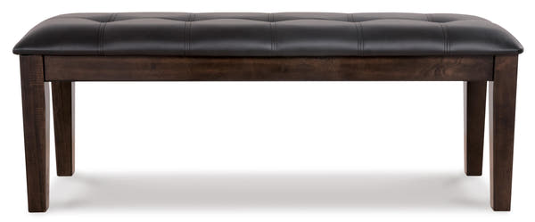 Haddigan Dark Brown Upholstered Dining Bench
