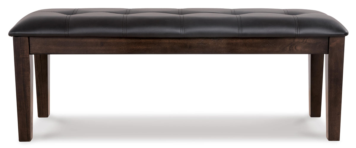 Haddigan Dark Brown Upholstered Dining Bench