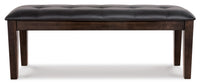 Haddigan Dark Brown Upholstered Dining Bench